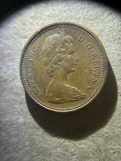 1965 Canada 1 Cent Penny Large Beads Pointed 5 Type 4 Variety KM#59.1