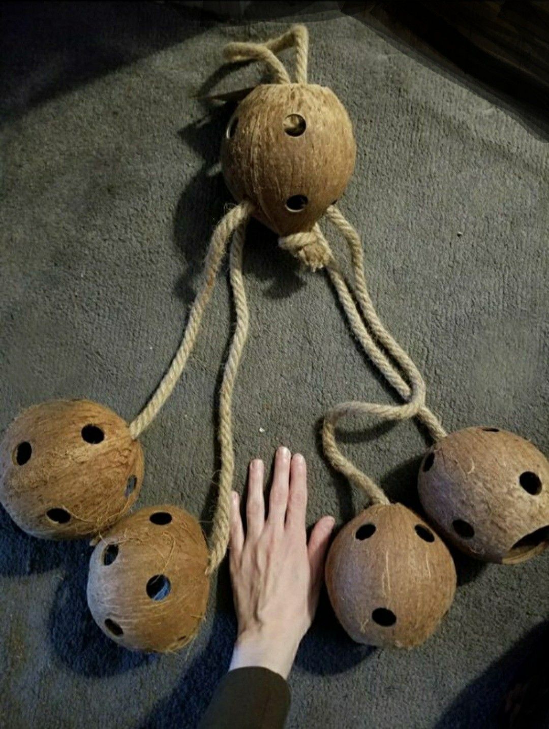 π₯ DIABLA'z - NEW UNUSED - Large Hemp Coconut Shell Bird Cage Toy