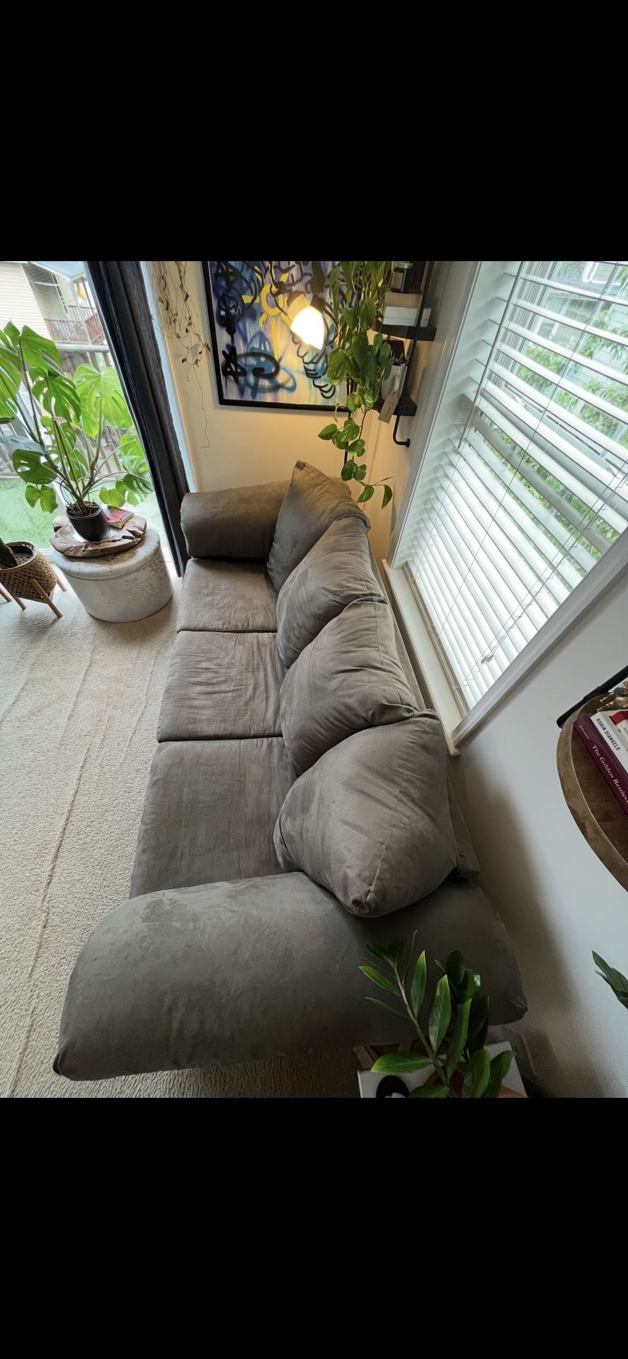 Grey Couch- Microsuede