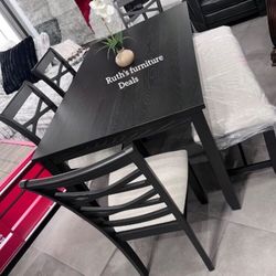 6-pc Dining Table Set With Bench Brand New