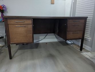 Sturdy Wooden Study/Office Table with 5 Rolling Drawers – 5ft x 3ft x 3ft
