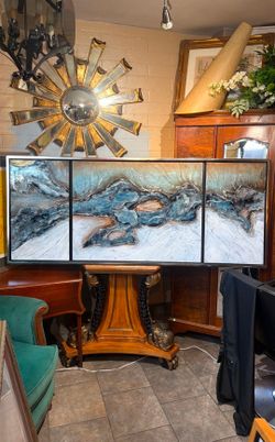 Amazing oil on canvas,  abstract design 72 by 30