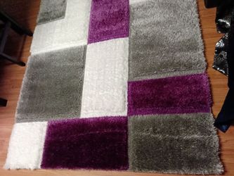 Meena shaggy carpet, Design 1002, purple/grey 5'3"x 7'6"
