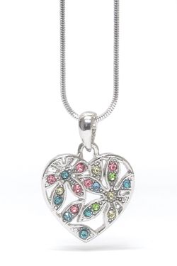 *NEW ARRIVAL* Multi Color Crystal HEART Pendant Necklace *See My Other 200 Items*
