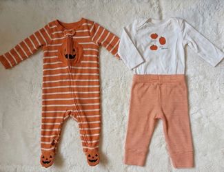 Baby Pumpkin Romper & Onesie Set