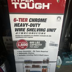 Hyper Tough 6- Tier chrome Heavy-Duty Wire Shelving Unit