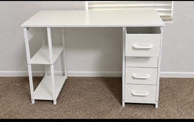 Small white computer desk