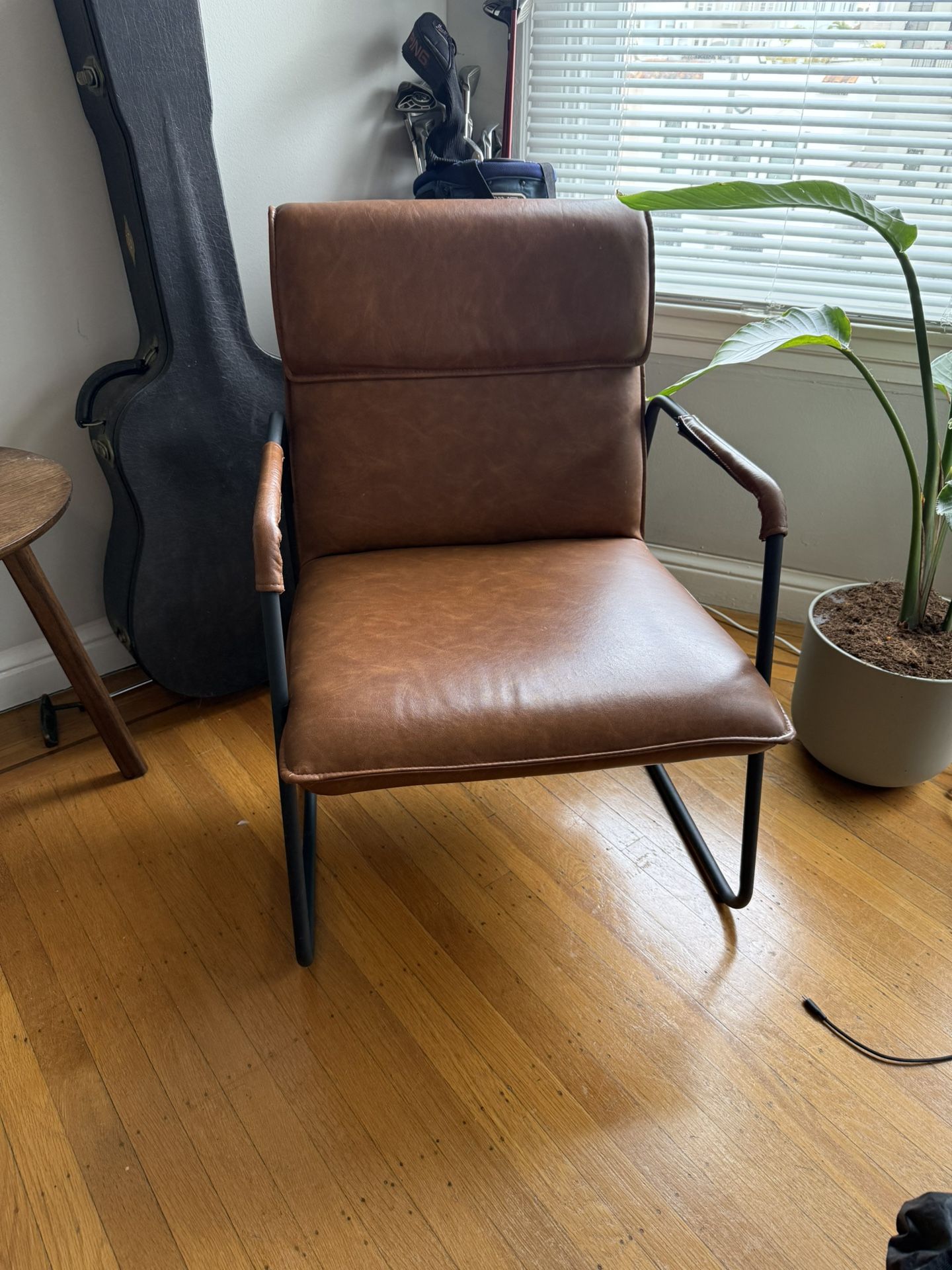 Faux Leather Accent Chair 