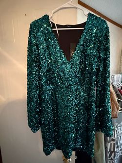 Lulus Green Sequin Long Sleeve Romper