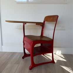 vintage Red School Desk