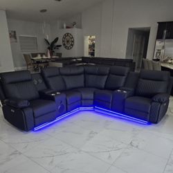 Power Recliner Sectional Sofa 