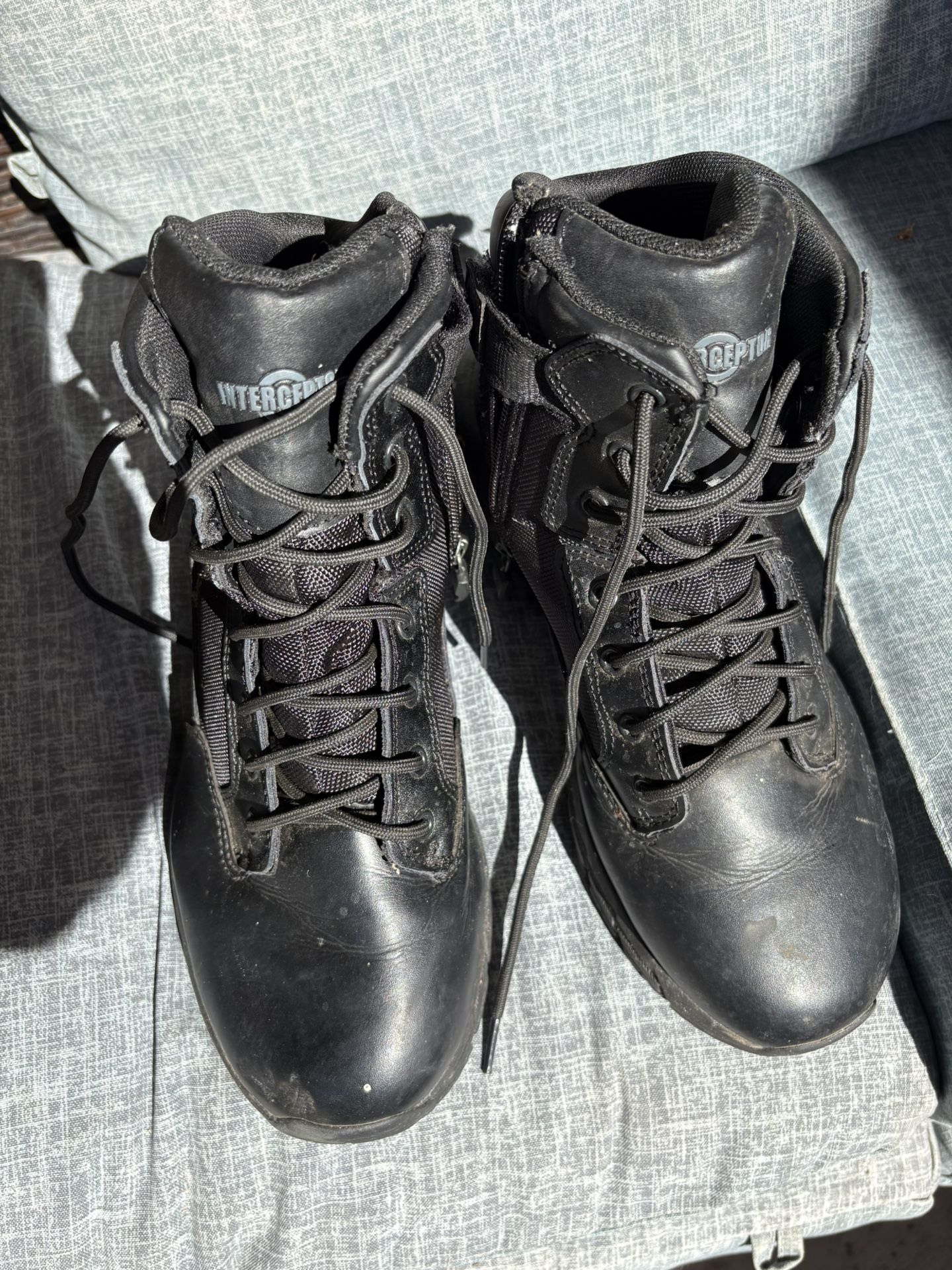 Work Boots Size 10 Zip Up Side And Lace Up