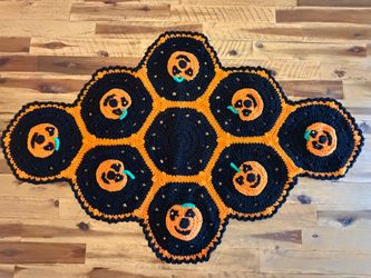 Handmade seasonal crochet doily set