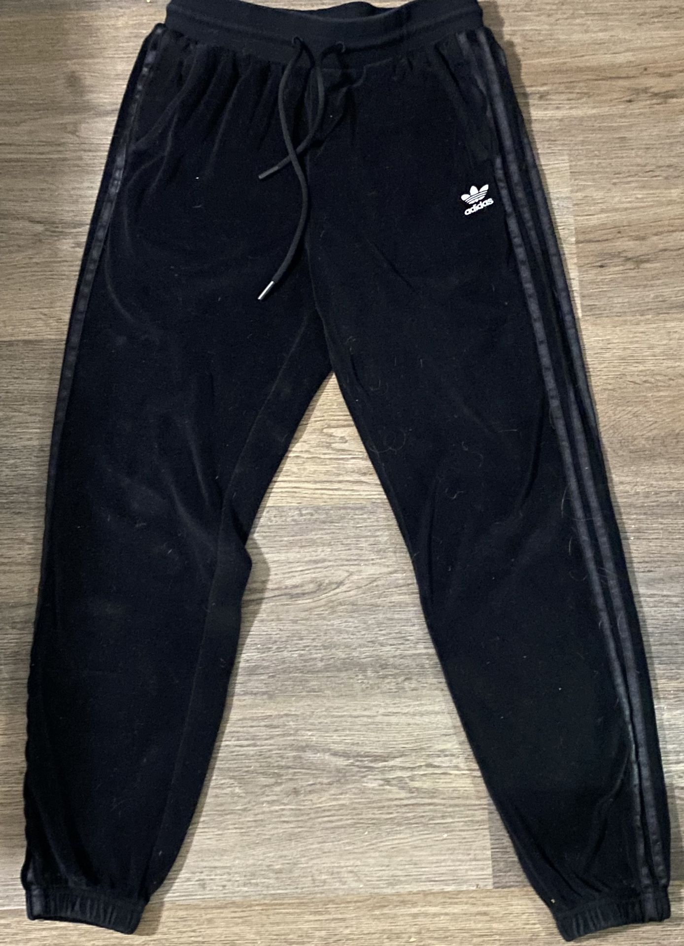 Adidas Black “Velvet “ And Satin Joggers Sz s