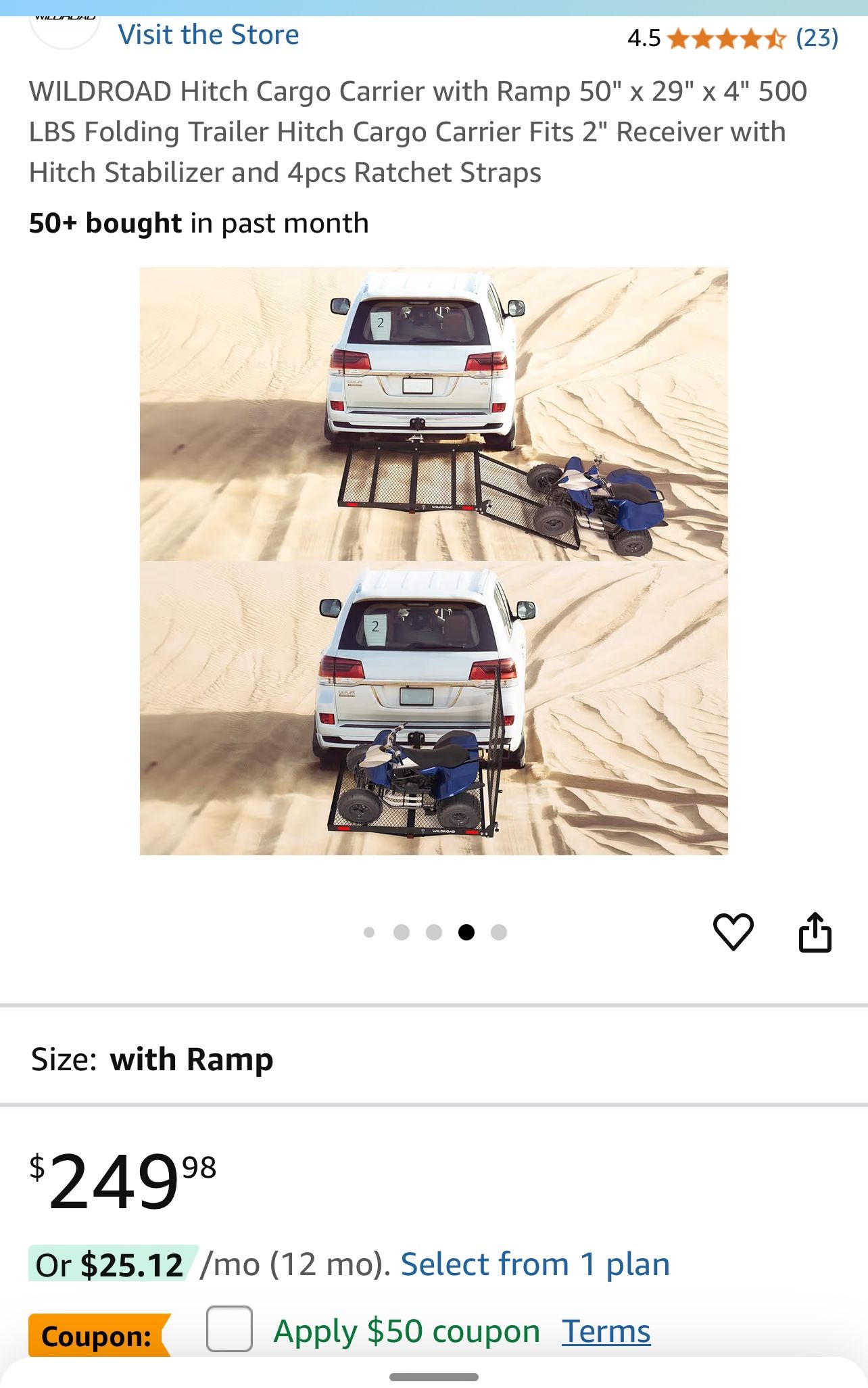WILDROAD Hitch Cargo Folding Trailer Hitch