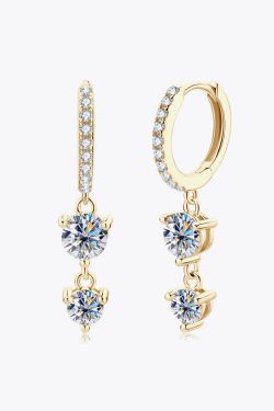 Moissanite Be The One Drop Earrings 925 Sterling Silver GRA Certified