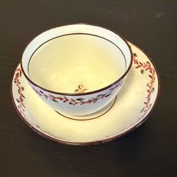 Antique English New Hall Tea Cup and Saucer Circa  1780 to 1835