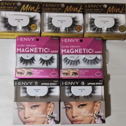 NEW I-ENVY LUXURY MINK 3D/DOUBLE STRENGTH MAGNETIC/FELINE VIBE EYELASH LOT OF (7)