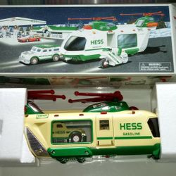 2001 Hess Toy Helicopter W/ Motorcycle And Cruiser