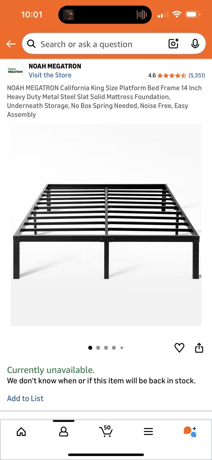 California King Platform Bed Frame