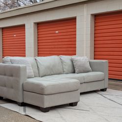 *FREE DELIVERY!** LIGHT GRAY LEATHER SECTIONAL REAL LEATHER!