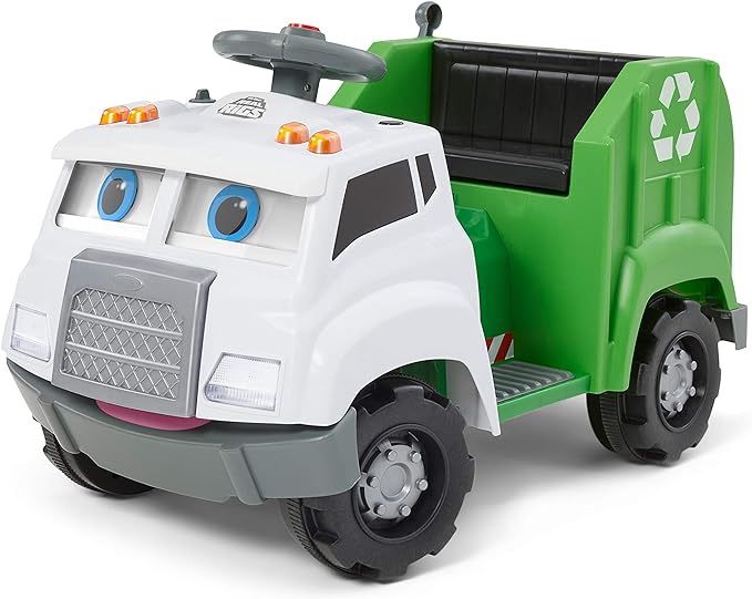 Kid Trax Real Rigs Toddler Recycling Truck Interactive Ride On Toy, Kids Ages