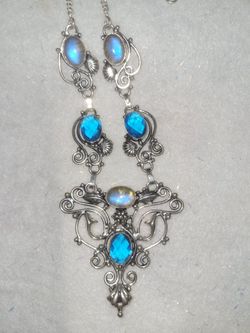 Labradorite  Topaz Artsy Necklace