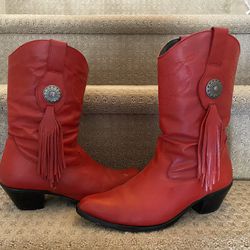 Ladies Cowboy Boots- Red 8 1/2