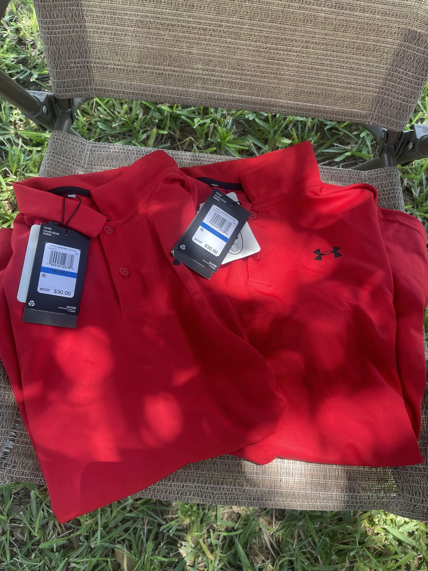 New Red Under Armour Polos - Short Sleeve