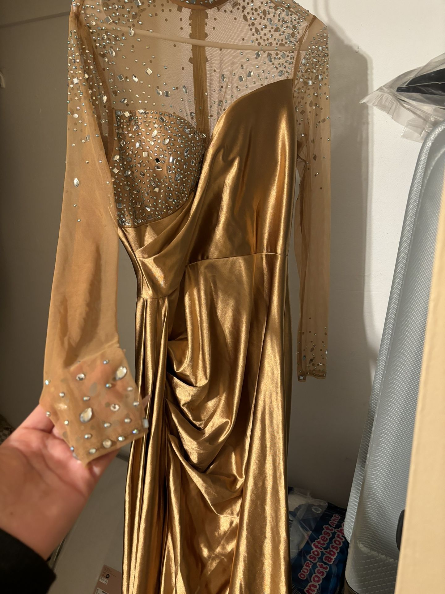 Gold rhinestone dress