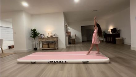 🤸‍♀️ Pink Inflatable Gymnastics Air Mat – Tumbling Mat