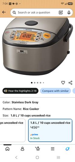 Zojirushi 10 cups rice cooker
