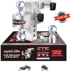 221 Uriah Products Aluma Tow Adjustable Lightweight Aluminum Alloy Trailer Hitch Interchangeable Ball Mount with 6 Inch Drop Distance