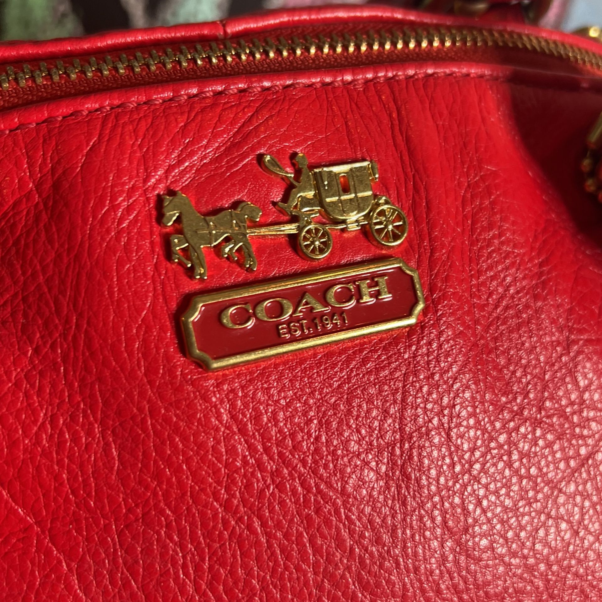 Coach Brand Bright Red Throw Bag 