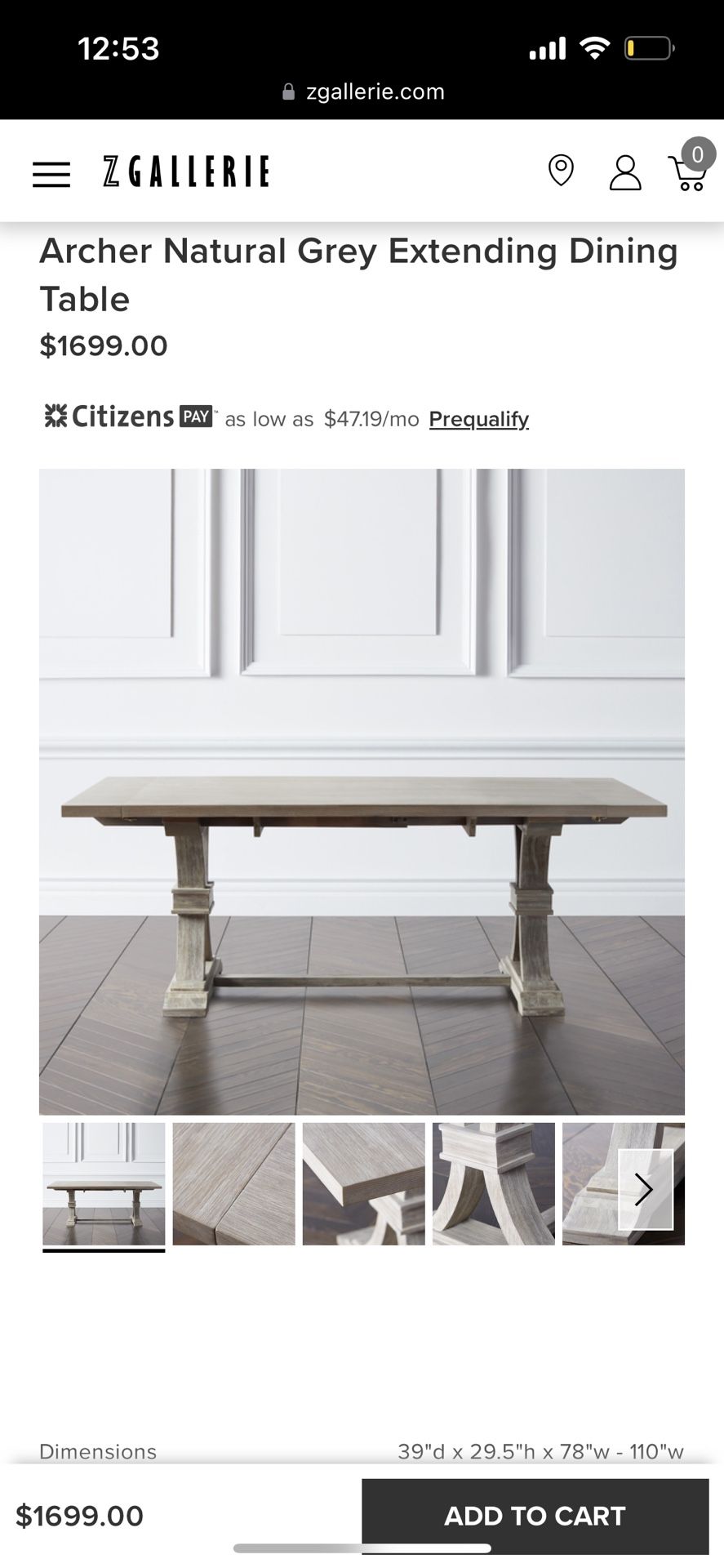 Archer natural grey 2024 extending dining table
