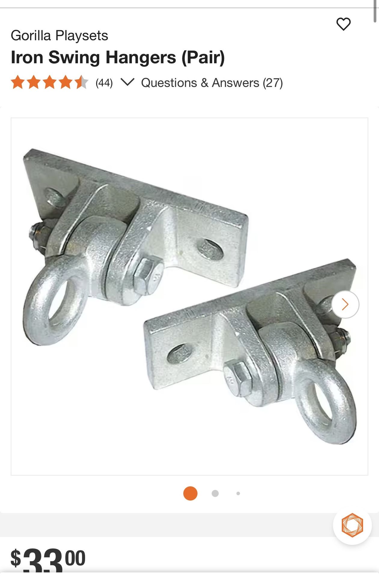 Iron swing hangers