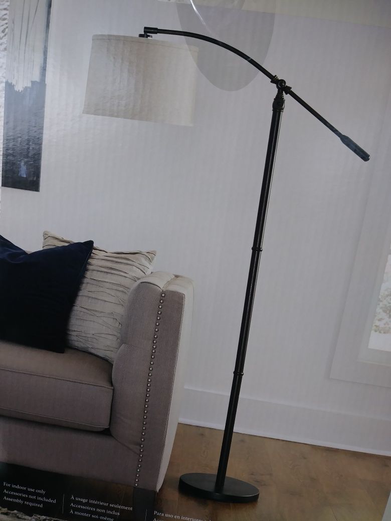 Brand new floor lamp with bulb,shade & foot-switch