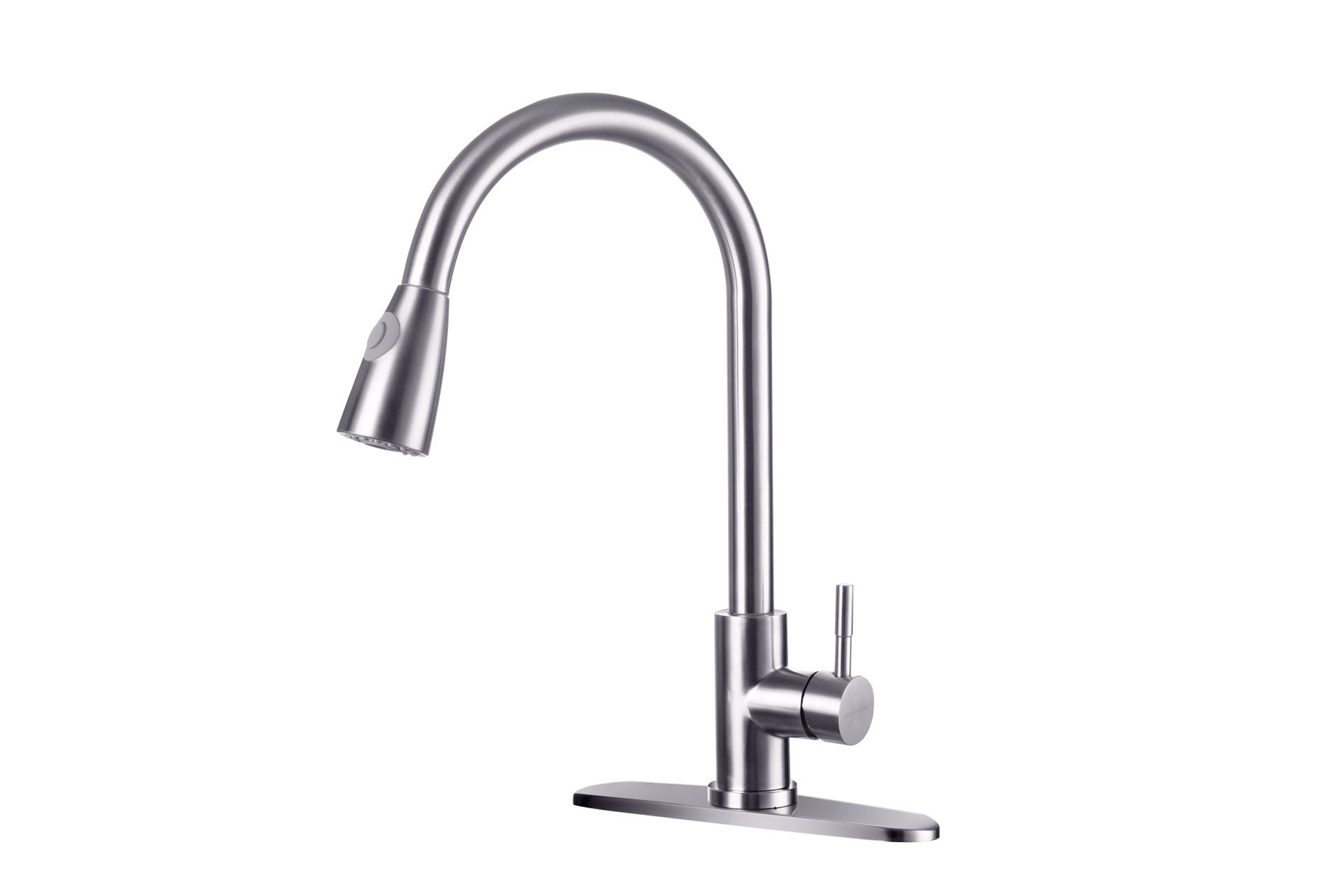 Kitchen faucet brushed nickel pull out sprayer