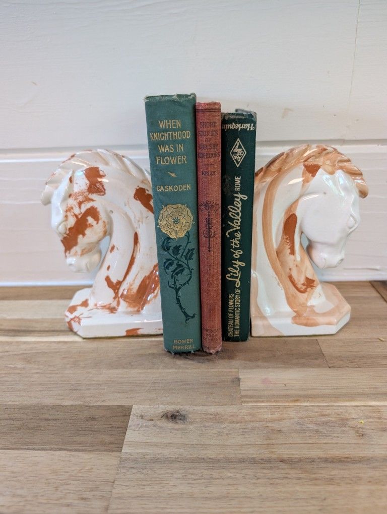 Vintage Royal Ceramics Horse Head Bookends 
