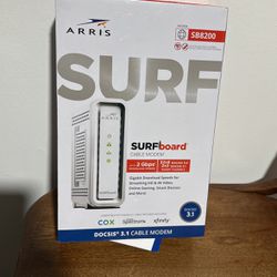 ARRIS - SURFboard SB8200 32 x 8 DOCSIS 3.1 Gig-Speed Cable Modem - White - NEW