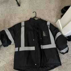 Heavy Weight Rain Jacket With Reflectors Size XL