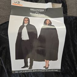 Halloween Black Hooded Cape 