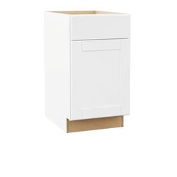 ✨️ Hampton Bay Shaker 18 in. W x 24 in. D x 34.5 in. H Assembled Base Kitchen Cabinet in Satin White #3807
