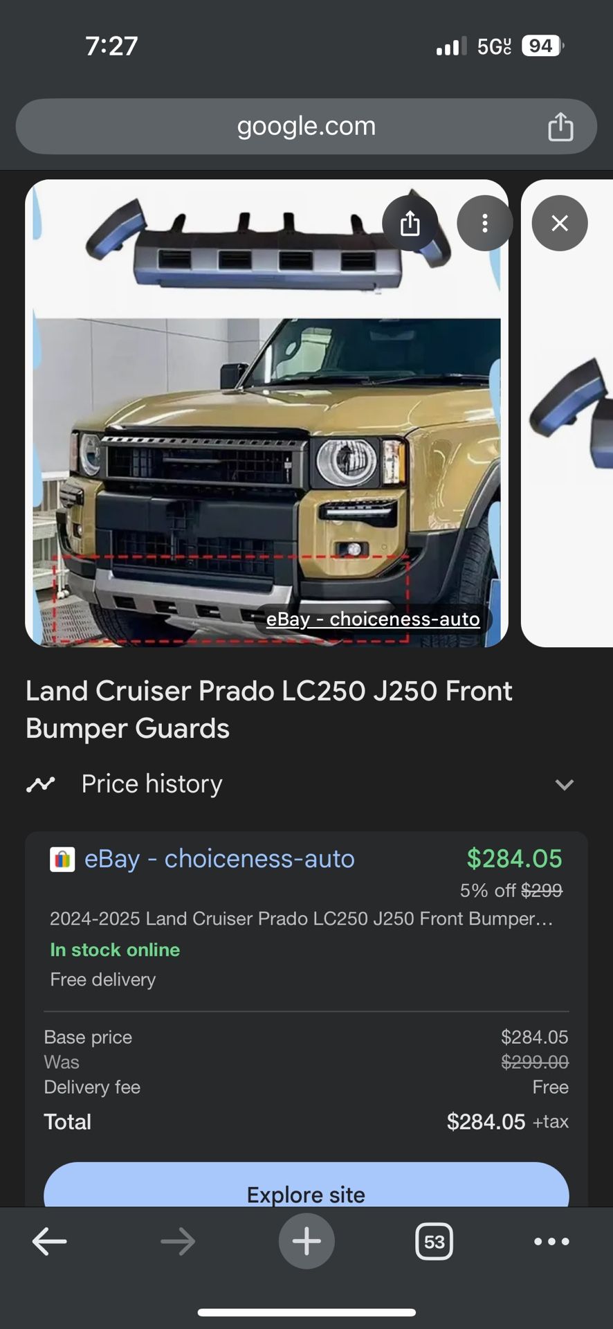 2024 / 2025 Toyota Land Cruiser bumper guard