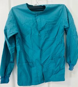 Teal Scrub Jacket Long Sleeve