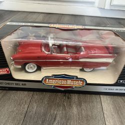 Diecast 1/18 scale Red 1957 Chevy Bel Air ERTL American Muscle brand new 