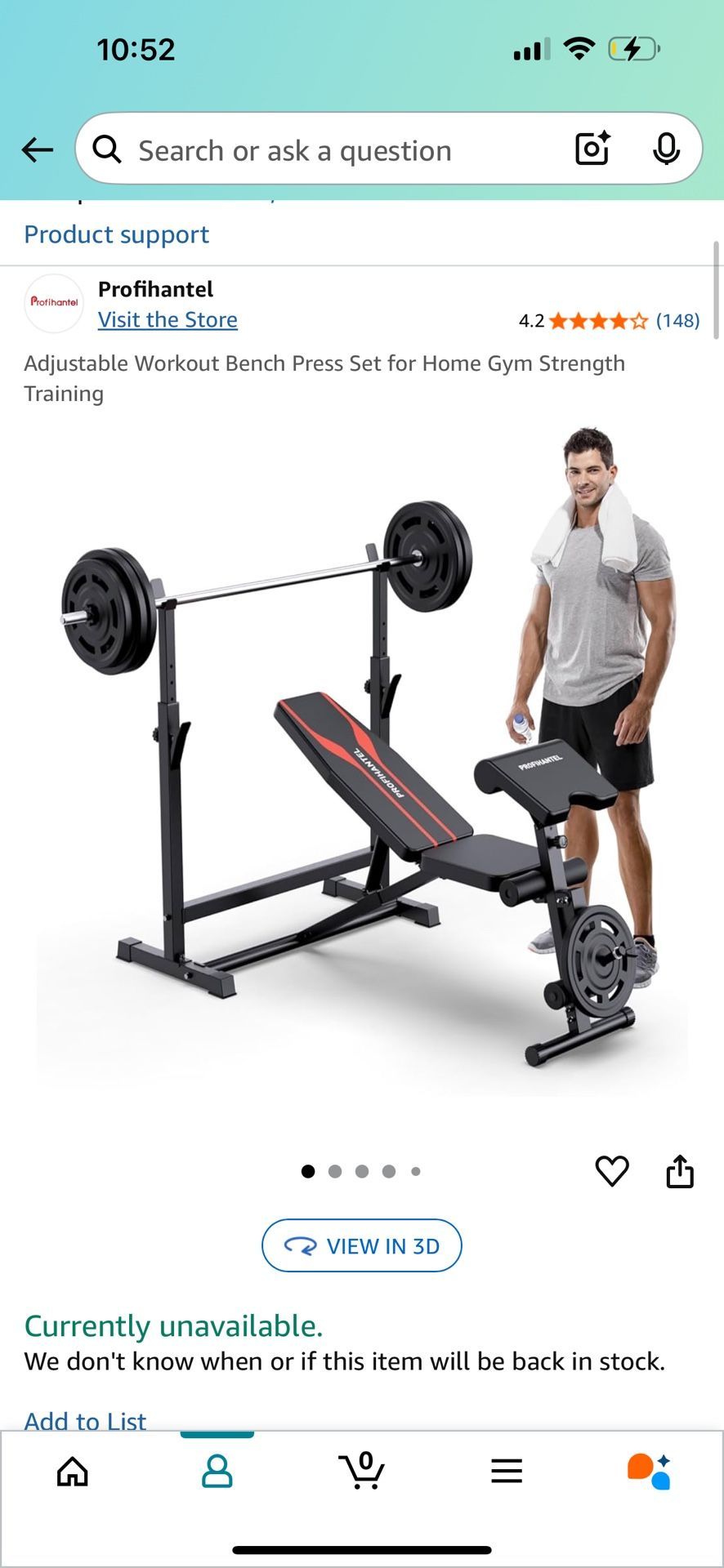 Adjustable Bench Press with Rack and Barbell