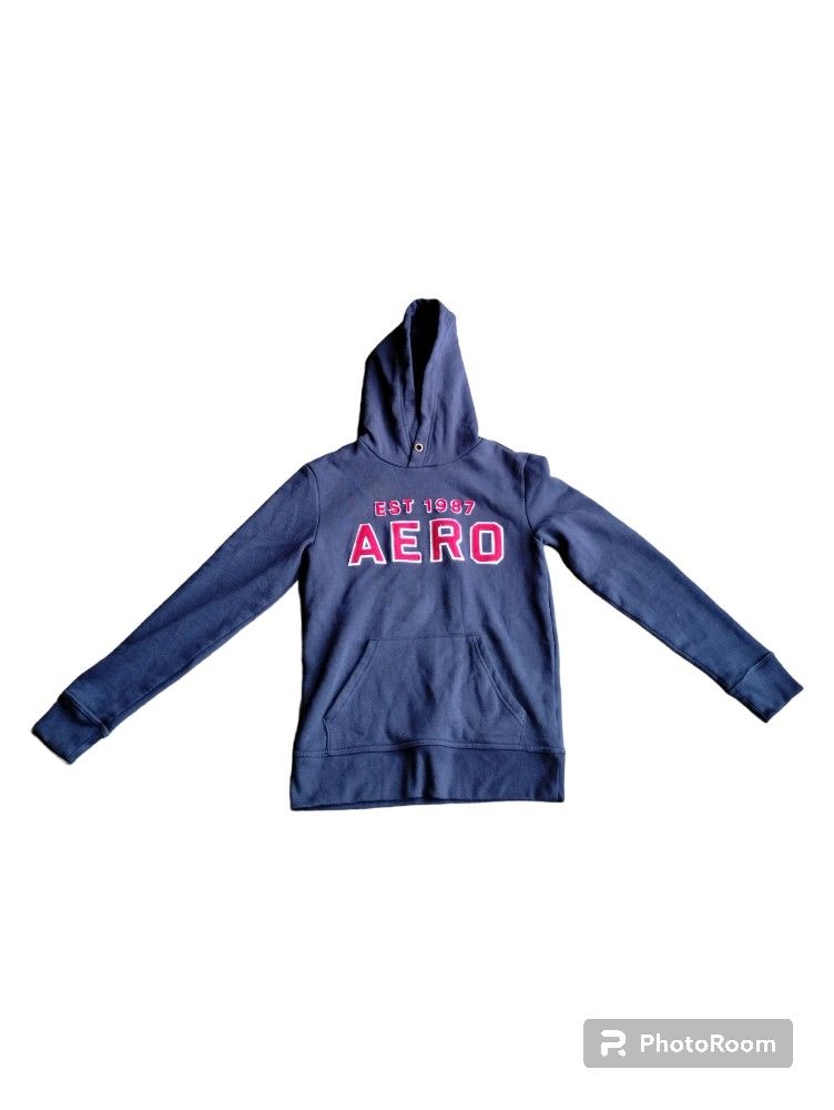 Aeropostale Aero Logo Block Letter Pullover Hoodie Est 1987 sweater XS unisex