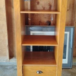TALL WOODEN CORNER SHELF 
