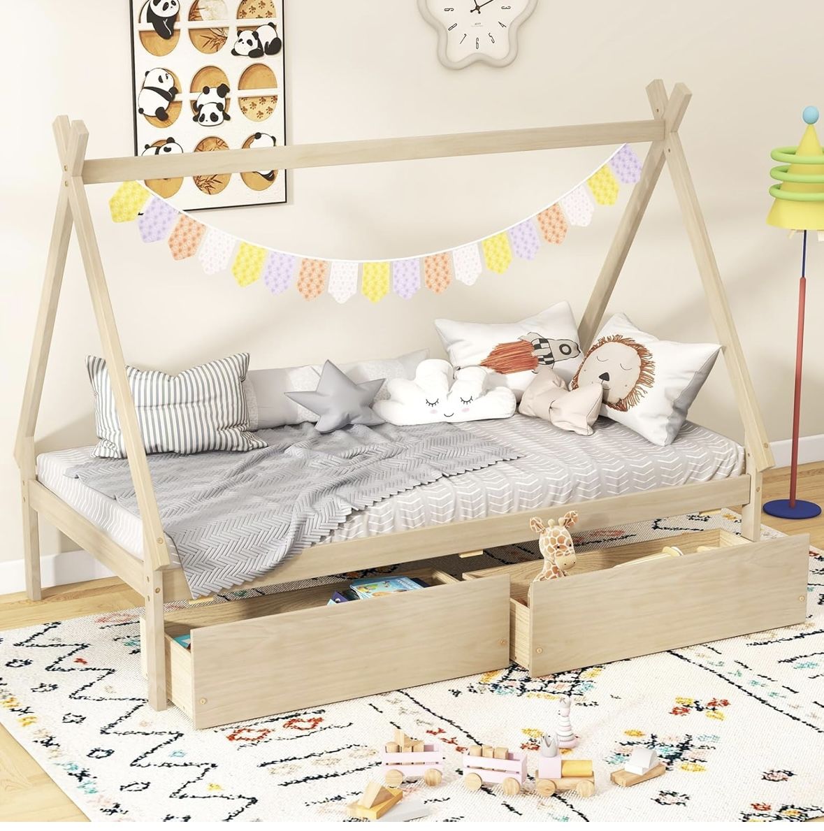 New-Twin Bed Frame with 2 Storage